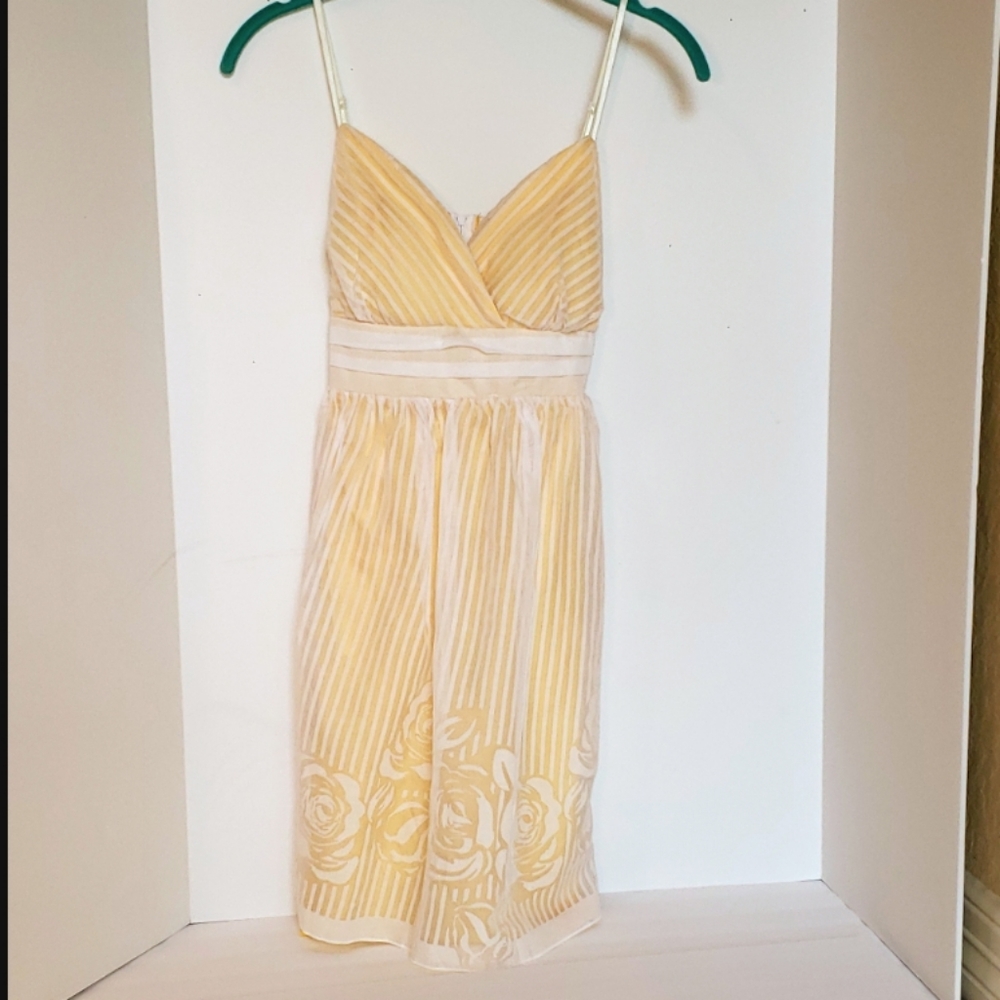 Ruby Rox Yellow and white spegehetti strap dress